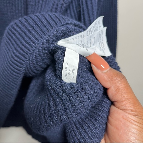 J.Crew Mercantile Men's Waffle Knit Crewneck Sweater‎ XL Navy Blue Pullover - Picture 9 of 9